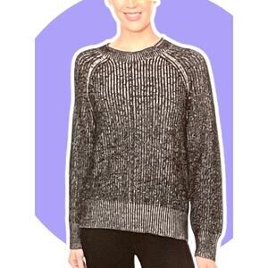 Ellen Tracy WOMENS Black White Marked Pullover Crew Neck Sweater NWT S